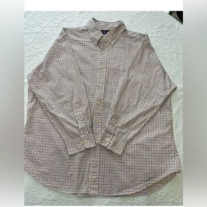 Ralph Lauren Classic Fit Mens XL Cotton Orange/Blue Striped Button Down Shirt